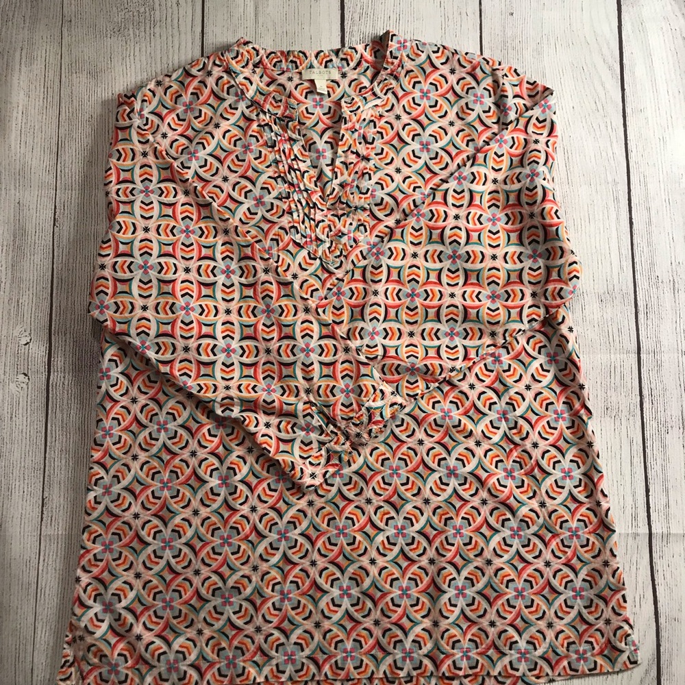 Talbots Geometric Print Lightweight Top - Picture 1 of 5